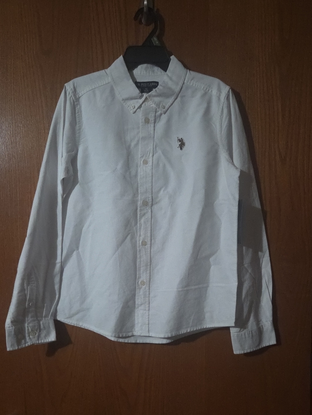 U.S. Polo Assn. White Button-Down Shirt with Embroidered Logo